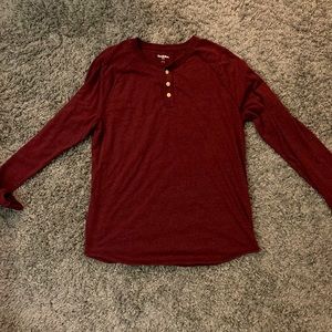 Red long sleeve Henley